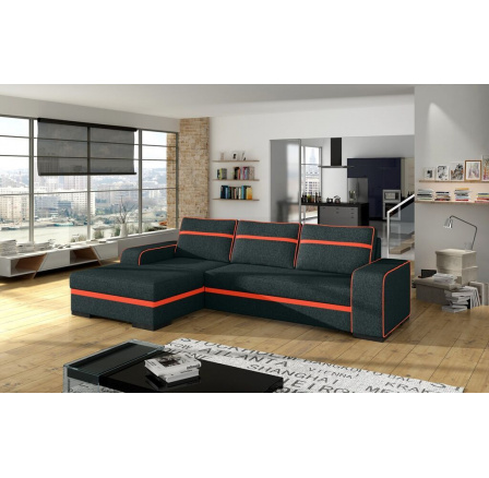 Rohová sedací souprava Funny L černá/oranžová