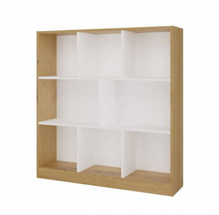 Regál Finley 8P, dub artisan/bílá