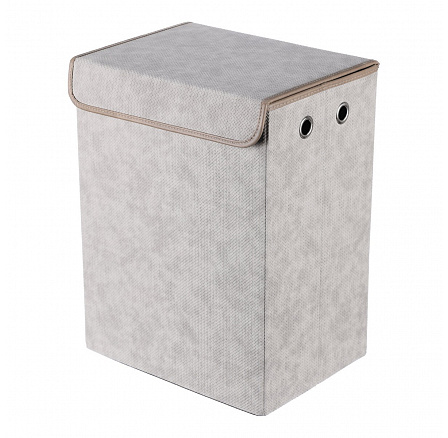 Koš látkový - skládací s víkem, vysoký, cappuccino