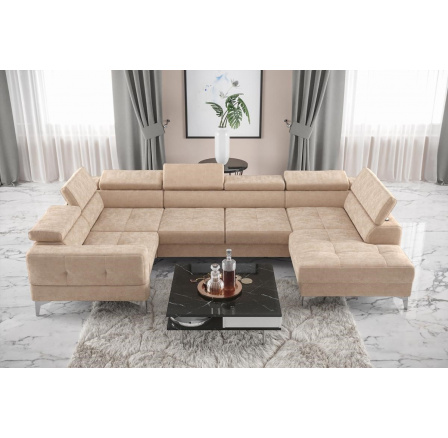 NAROŻNIK ROZKŁADANY TOSCANIA MAX I 170x350x185 CM - lewa , Odcienie beżu