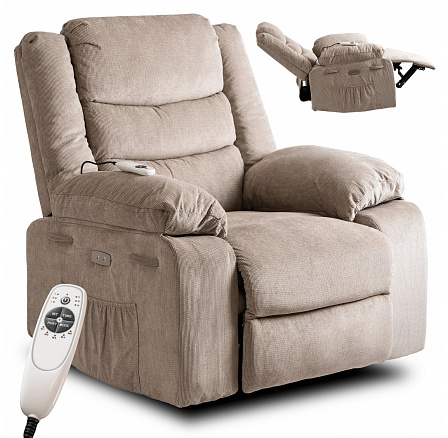 Fotel Masujący Elektrycznie Rozkładany JASPER Beżowy Fotel Masujący Elektrycznie Rozkładany JASPER Beżowy