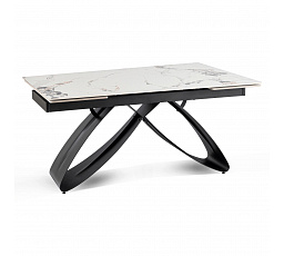 Stół LUIGI Ceramiczny Rozkładany 160-240 cm Biały Marmur/Czarny