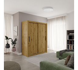 MODI 160 tolóajtós szekrény Artisan+Fekete