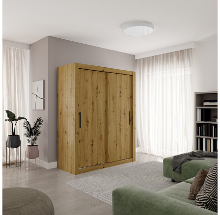 MODI 160 tolóajtós szekrény Artisan+Fekete