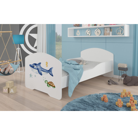Łóżko z materacem PEPE SEA ANIMALS 140x70 White Łóżko z materacem PEPE SEA ANIMALS 140x70 White