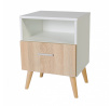 Éjjeliszekrény fiókkal LOGAN Fehér+Sonoma