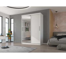 Tolóajtós szekrény tükörrel ESTI 150 Fehér+Fehér