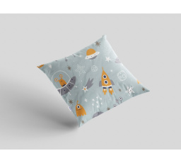 Krepový povlak na polštář 40x40 cm s dětským motivem vesmírné ufo