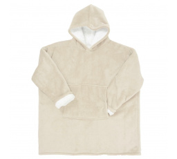 Bézs színű, bélelt kapucnis pulóver / snuddie zsebbel