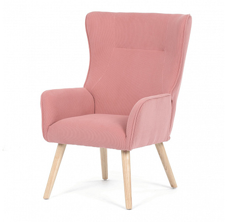 Křeslo ušák, růžová, manšestrová látka, AK-314 PINK2