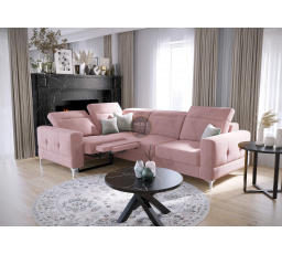 NAROŻNIK MALIBU RELAX Z FUNKCJĄ SPANIA 185x250 CM - lewa , Odcienie Różu