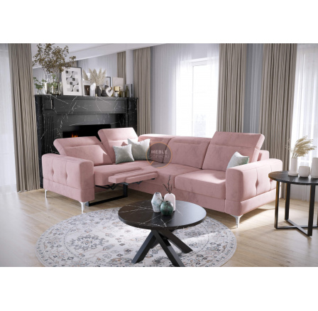 NAROŻNIK MALIBU RELAX Z FUNKCJĄ SPANIA 185x250 CM - lewa , Odcienie Różu