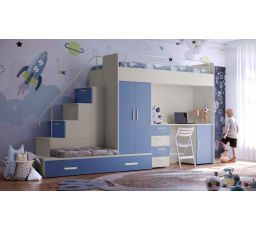 Vyvýšená postel PARADISE 5, Kašmír Modrá mat