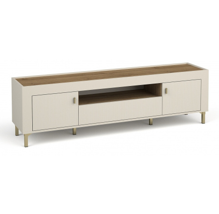 MOSSA MO8 TV-szekrény, Kaschmir/Whisky Tölgy