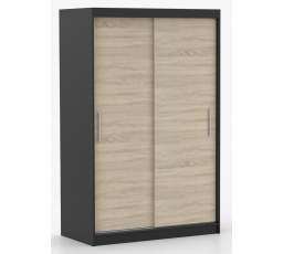 NOEMI 04 ruhásszekrény, Fekete/Sonoma Tölgy