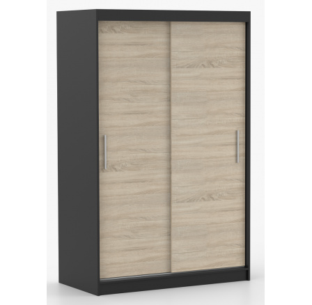 NOEMI 04 ruhásszekrény, Fekete/Sonoma Tölgy
