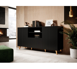 PAFOS 150 2D1S komód, fekete matt