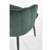 Étkezőszék K386, sötétzöld bársony