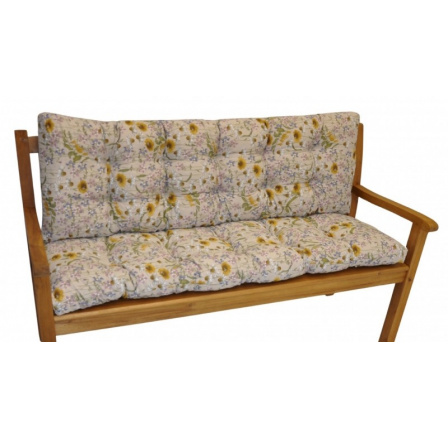 Polstr na zahradní lavičku 120 cm - motiv luční kvítí