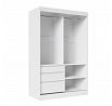 Tolóajtós szekrény tükörrel HAIDAR 140 Fehér+Fehér