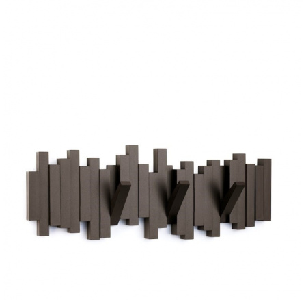 Wieszak z 5 uchwytami, kawa, STICKS Wieszak z 5 uchwytami, kawa, STICKS