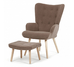 Relaxációs fotel, barna, bouclé szövet, AK-319 BR2