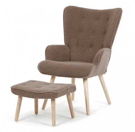 Relaxációs fotel, barna, bouclé szövet, AK-319 BR2 Relaxációs fotel, barna, bouclé szövet, AK-319 BR2