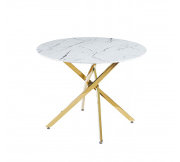 Fehér márvány/arany asztal 100x100 ST19-FX