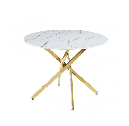 Fehér márvány/arany asztal 100x100 ST19-FX