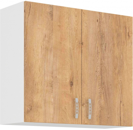 Horní skřínka SARA - 80 G-72 2F, Bílá / Dub Lefkas