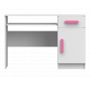 SMYK I - 08 íróasztal, Fehér Matt/Rózsaszín