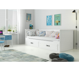 Rozkládací postel s matracemi Harwig bílá