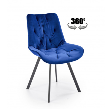 Forgó étkezőszék K519, Kék/Fekete