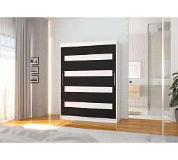 Tolóajtós szekrény lacobellel MARTINEZ 150 Fehér+Fekete