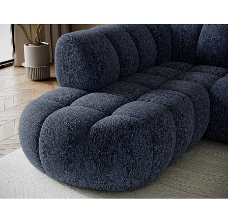 Tontano corner sofa with sleeping function and electrically extendable seat, blue chenille, left-hand side Kendell 40 183x77 Left