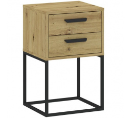 Éjjeliszekrény CADRO 2S 40 NR9, Artisan Tölgy/Fekete