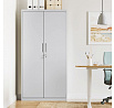 Komód 80x40x180cm, fém, fehér, AUS-E1115 GREY