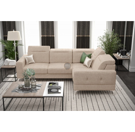 NAROŻNIK MALIBU 250X180 CM - prawa , Odcienie beżu NAROŻNIK MALIBU 250X180 CM - prawa , Odcienie beżu