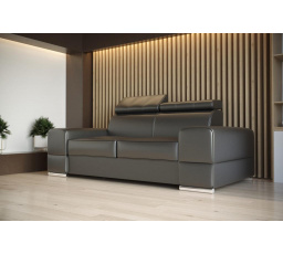 SOFA SKÓRZANA ROYAL II 225 CM - Skóra szara