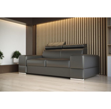 SOFA SKÓRZANA ROYAL II 225 CM - Skóra szara