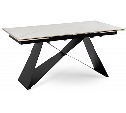 Stół VICTOR Ceramiczny Rozkładany 160-240 cm Biały Marmur/Czarny