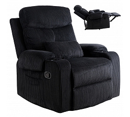 Fotel Rozkładany TORRES Czarny Sztruksowy