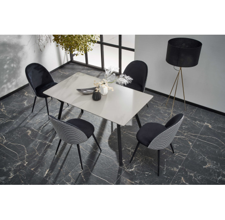 Étkezőasztal BALROG 2, világosszürke/fekete