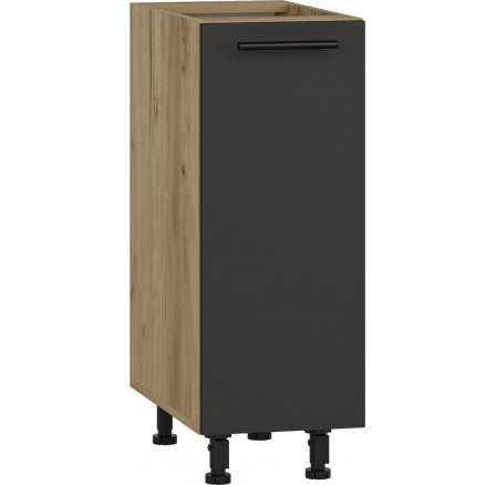 VENTO D-30/82 alsó konyhaszekrény, antracit/wotan tölgy