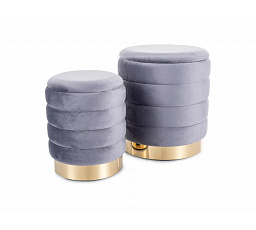 BRITTA puff, Szürke VELVET