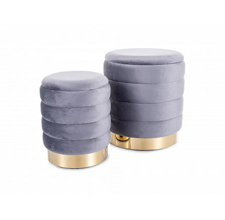 BRITTA puff, Szürke VELVET