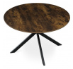 Stůl jídelní kulatý, 120x120x75,5 cm, MDF staré dřevo, černé kovové nohy