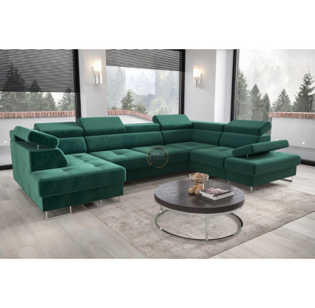 NAROŻNIK GALAXY MAX II Z FUNKCJĄ SPANIA 210x350x165 - Odcienie zieleni , prawa NAROŻNIK GALAXY MAX II Z FUNKCJĄ SPANIA 210x350x165 - Odcienie zieleni , prawa