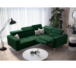 NAROŻNIK TOSCANIA RELAX Z FUNKCJĄ SPANIA 185X250 - Odcienie zieleni , prawa