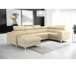 NAROŻNIK ORION MAX III Z FUNKCJĄ SPANIA 165x320x185 CM (odcienie beżu) ST06 - szybka wysyłka